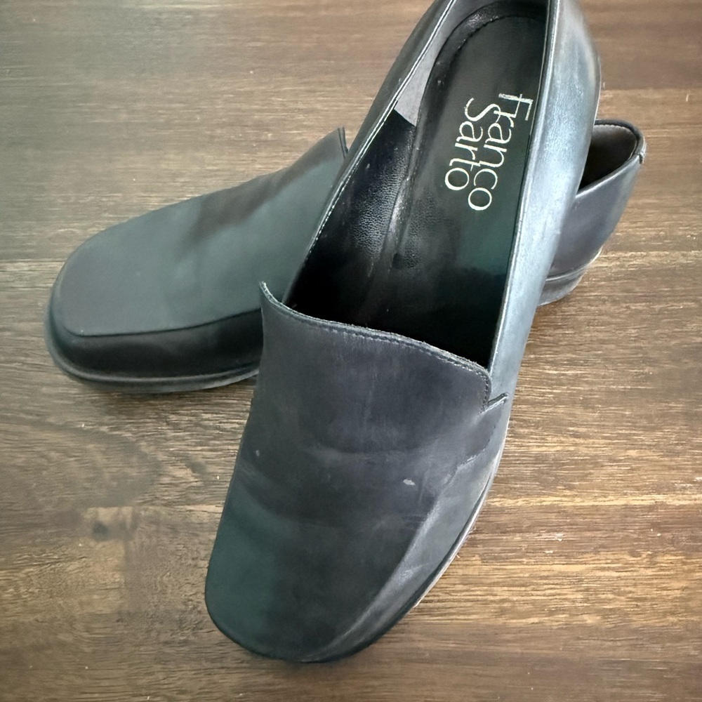 Franco Sarto Women's Black Slip-On Loafers
